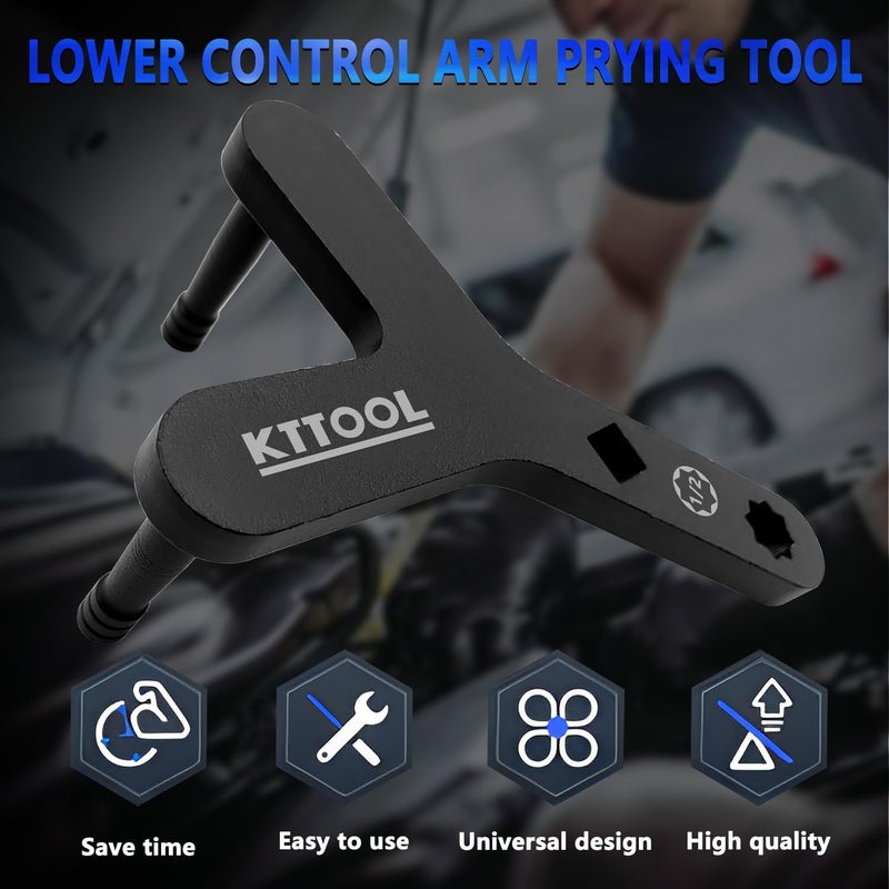 KTTOOL Store New Lower Control Arm Prying Tool, Suspension Specialty Bushing Tool, Lower Ball Joint Pry, Control Arm Tool Bushing Removal Tool Designed to Work with a 1/2" Drive Extension Breaker Bar - Image 2